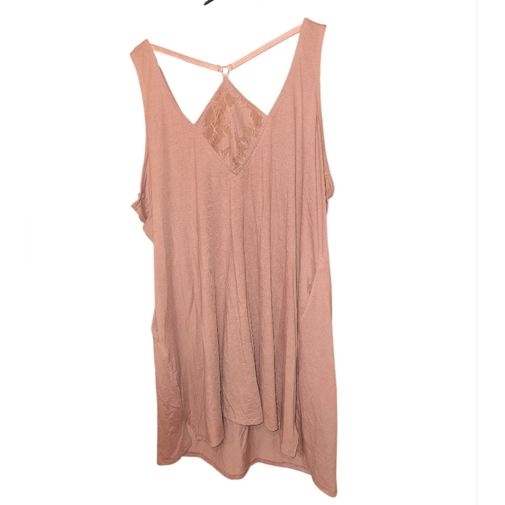 Cacique Pale Mauve 22/24 Lace Nightgown Gown Comfy Lightweight Strappy V-neck
